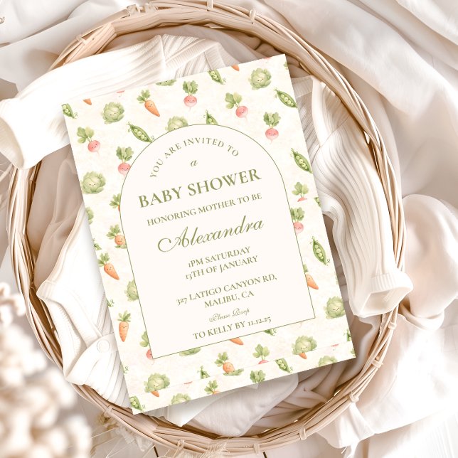 Invitación Chorreado Elegante Baby Shower Botánico (Subido por el creador)
