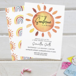 Invitación Chorreado Feliz Sol Amarillo Cumpleaños del bebé 