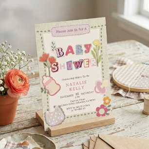 Invitación Chorreado Floral Collage de Libro de Recuerdos par