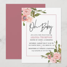 Chorreado floral Rosa y Oro Rosa Baby Shower