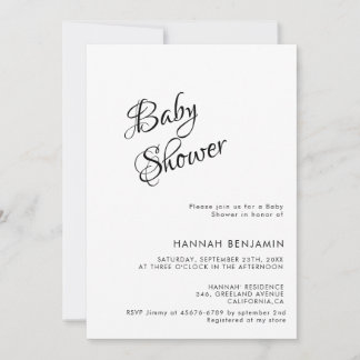 Invitación Chorreado moderno a mano baby shower