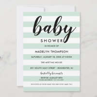 Chorreado Moderno de Raya de Menta para Baby Showe