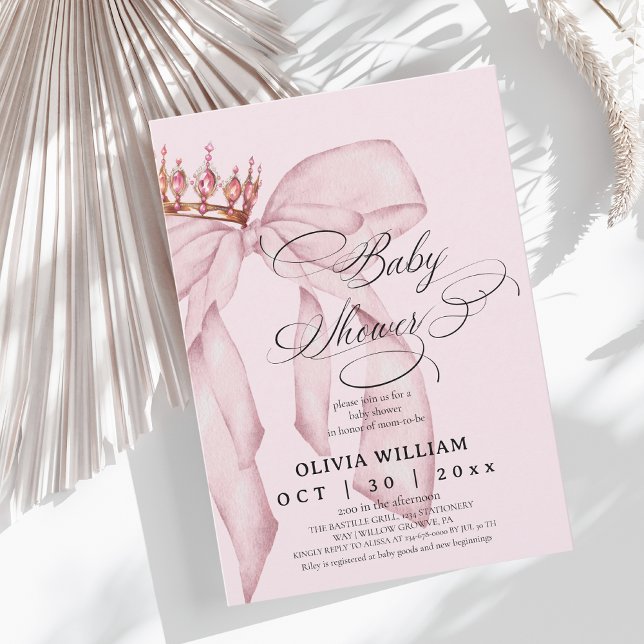 Invitación Chorreado Rosa Moderno Arco de Baby Shower (Subido por el creador)