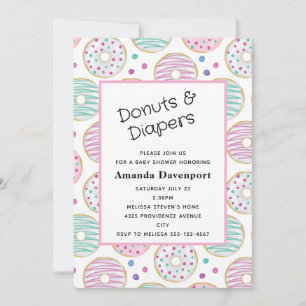 Invitación Chorreante Cumpleaños de Donut Patrón de Baby Show