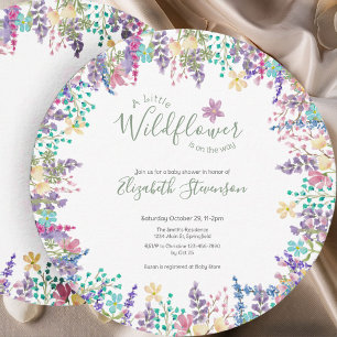 Invitación Chorreante Floral Pequeña Flor Silvestre Baby Show