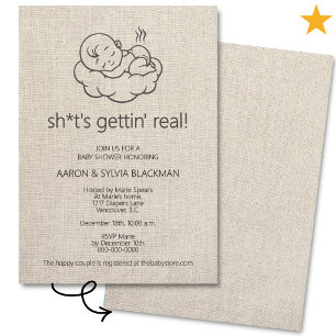Invitación Chorreante y divertida Baby Shower minimalista