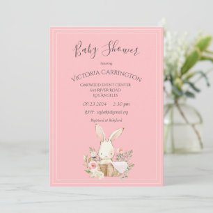 Invitación Chorreo Acuarela Floral Rosa Cumpleaños Niña