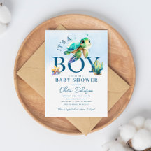 Chorreo de Acuarela Azul Bajo el Mar Baby Shower
