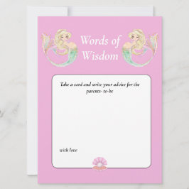 Invitación Chorreo de acuarela de sirena para Baby Shower. Ro