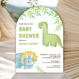Invitación Chorreo de Acuarela Moderna Cute Pequeño Dinosauri