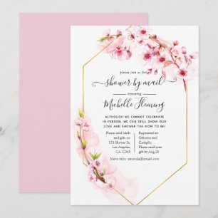 Invitación Chorreo de Baby Shower Geométrico de Flor de Rosa 