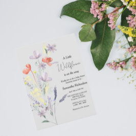 Invitación Chorreo de bebé boho de flor silvestre