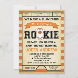 Invitación Chorreo de bebé de baloncesto personal