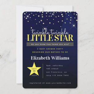 Invitación Chorreo de Bebé Twinkle Twinkle Little Star