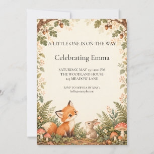 Invitación Chorreo de Bebé Zorro del Bosque Bunny