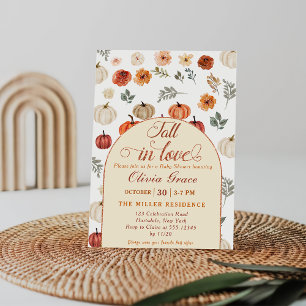 Invitación Chorreo de Calabaza Otoñal Baño de Bebé Rústico