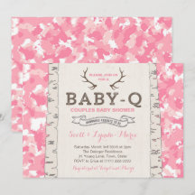 Chorreo de Camuflaje Rosa Baby Shower Co-ed para N