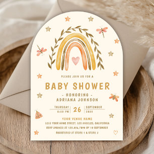 Invitación Chorreo de Crema Acuarela Lluvia de Colores Baby S