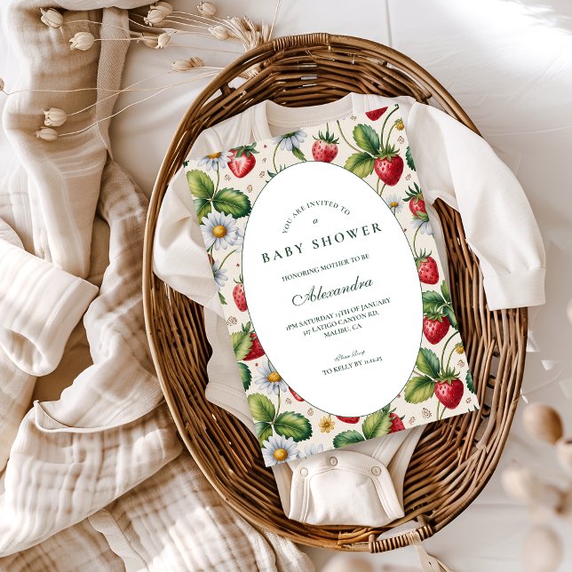 Invitación Chorreo de Fresas para Baby Shower (Subido por el creador)