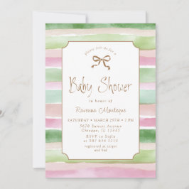 Invitación Chorreo de melocotón de salvia vintage para baby s