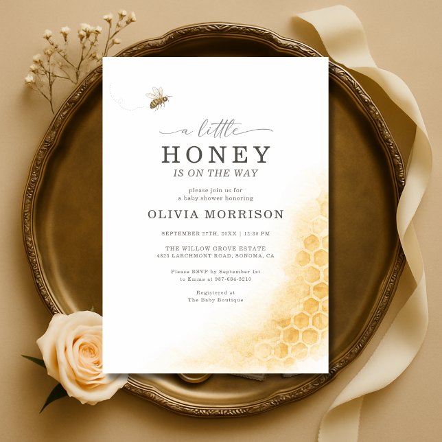 Invitación Chorreo de Miel Cumple de Bebé Abeja (Subido por el creador)