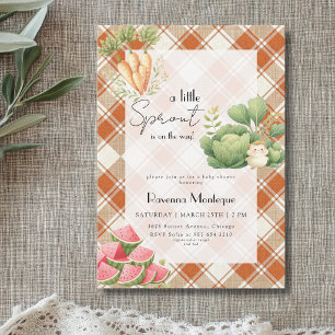 Invitación Chorreo de Morado de Pequeño Brote Baby Shower