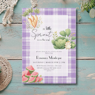 Invitación Chorreo de Morado de Regalo de Vegetales para Baby
