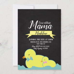 Invitación Chorreo de Pizarra Baño de Bebé Acuático de Género