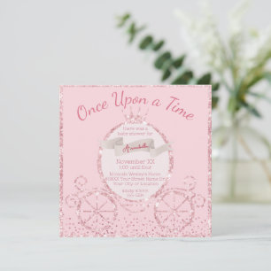 Invitación Chorreo de rosa Carruaje Cuento de Hadas Baby Show
