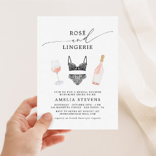 Invitación Chorreo de Rosa y Ropa Interior para Despedida de