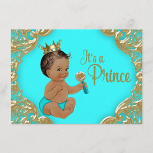 Invitación Chorreo Dorado Etnico Fiesta de Baby Shower del Pr