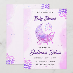 Invitación Chorreo Floral de Baby Shower
