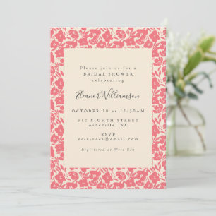 Invitación Chorreo Floral de Novia Jardín Elegante Rótulo