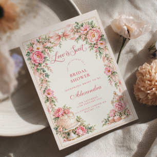 Invitación Chorreo Floral Dulce Amor de Boda