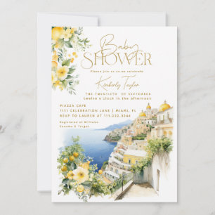 Invitación Chorreo italiano mediterráneo para baby shower en 