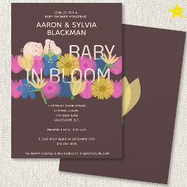 Invitación Chorreo Riso Moderno de Floral para Baby Shower