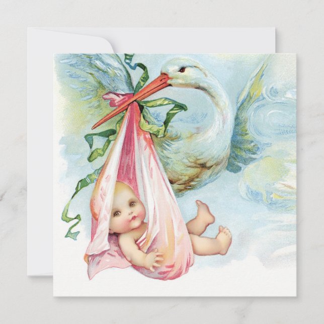 Invitación Chorreón de Bebé Azul Turquesa y Rosa (Anverso)