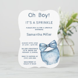 Invitación Chorro Azul Comestible para Baby Shower