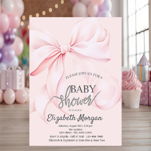 Invitación Chorro Boho Rosa Cumpleaños de bebé con lunares ro