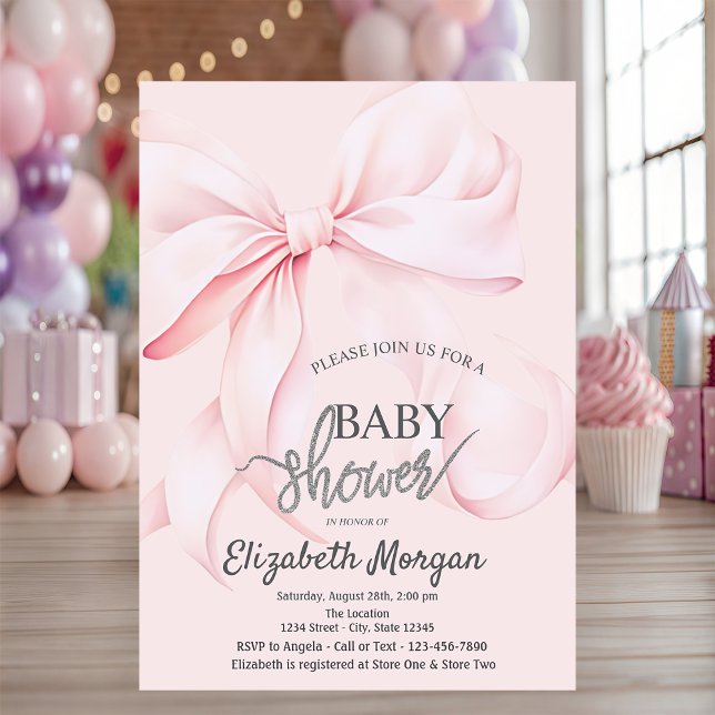 Invitación Chorro Boho Rosa Cumpleaños de bebé con lunares ro (Subido por el creador)