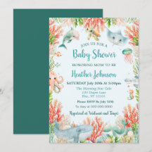 Chorro de Acuarela Bajo el Mar Baby Shower