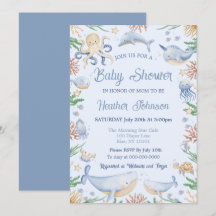 Chorro de Acuarela Bajo el Mar Baby Shower