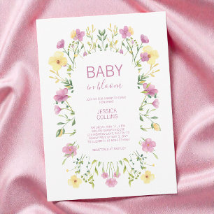 Invitación Chorro de Acuarela de Flor Silvestre de Baby en Fl
