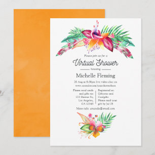 Invitación Chorro de acuarela de verano tropical Baby Shower