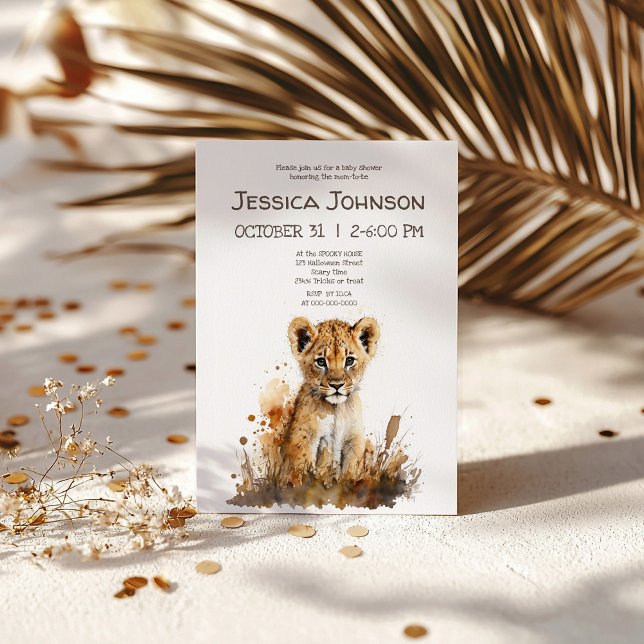 Invitación Chorro de Acuarela El Rey León Baby Shower (Subido por el creador)