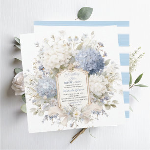 Invitación Chorro de acuarela elegante  algo azul para la fie