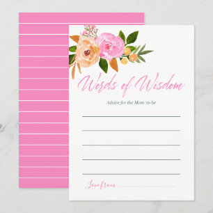 Invitación Chorro de acuarela floral Consejos para mamá Baby