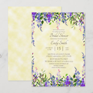 Invitación Chorro de acuarela lavanda floral boda nupcial