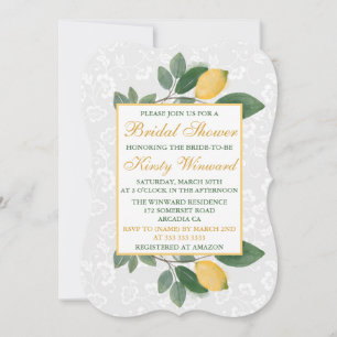 Invitación Chorro de Acuarela Limones Sicilianas Despedida de