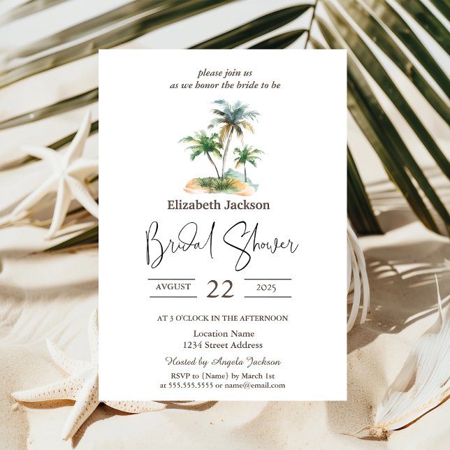 Invitación Chorro de Acuarela Palmas Despedida de Soltera de  (Subido por el creador)